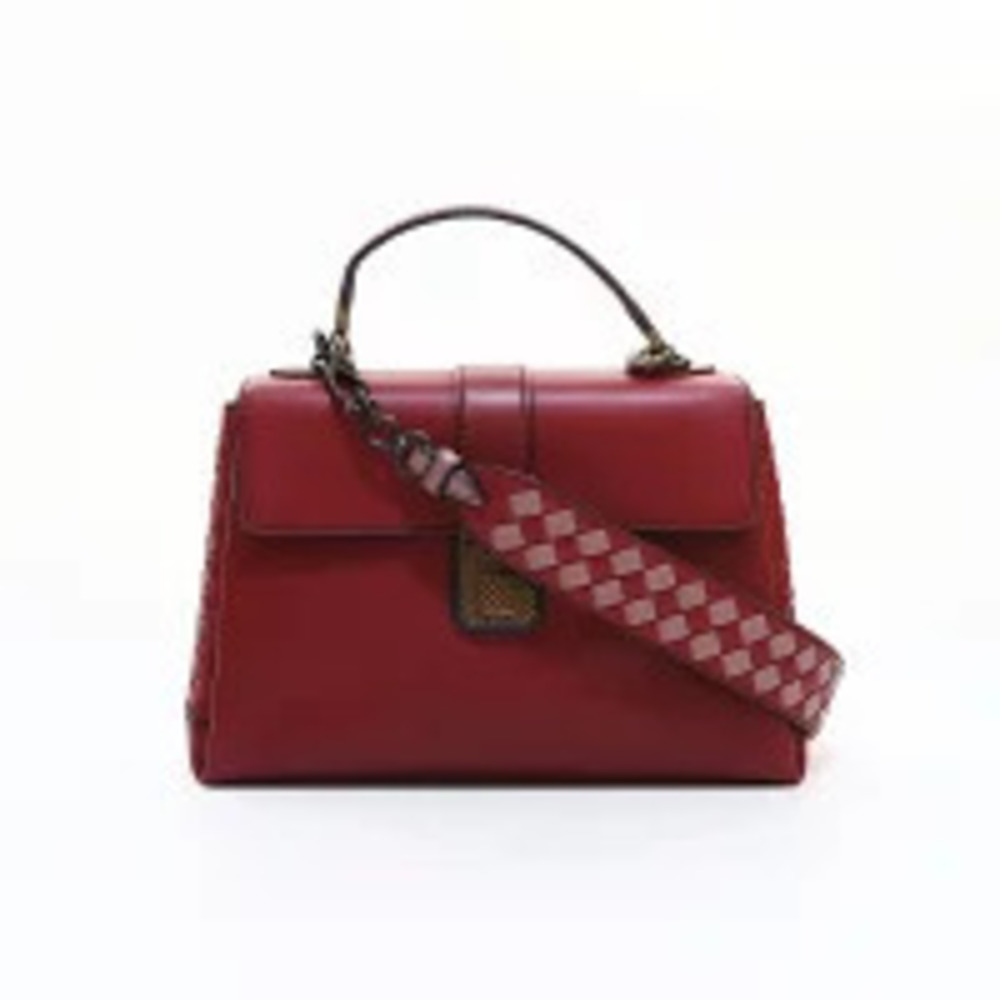 Bottega Veneta Intrecciato Handbag Dark Red